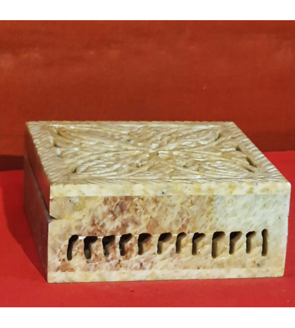 Soap Stone Handcrafted Box Size 4x4x1.5 Inch