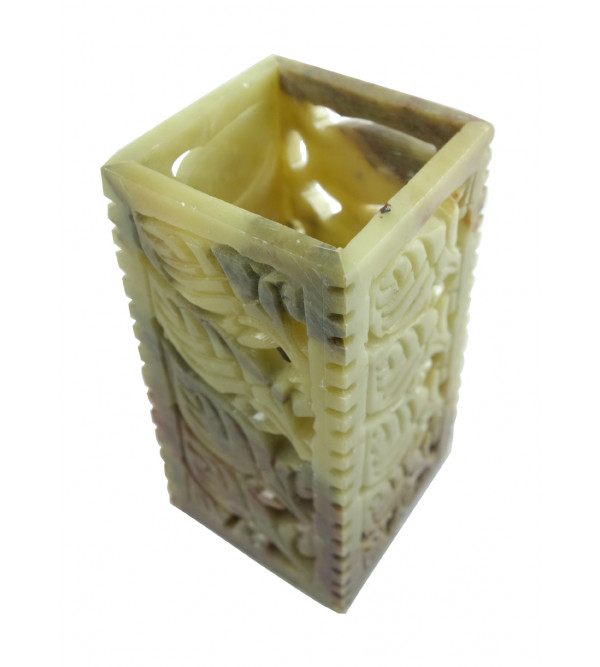 HANDICRAFT PEN STAND SOAP STONE 4X2 INCH