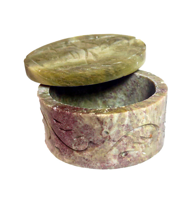 Soap Stone Round Box Size 6 Inch