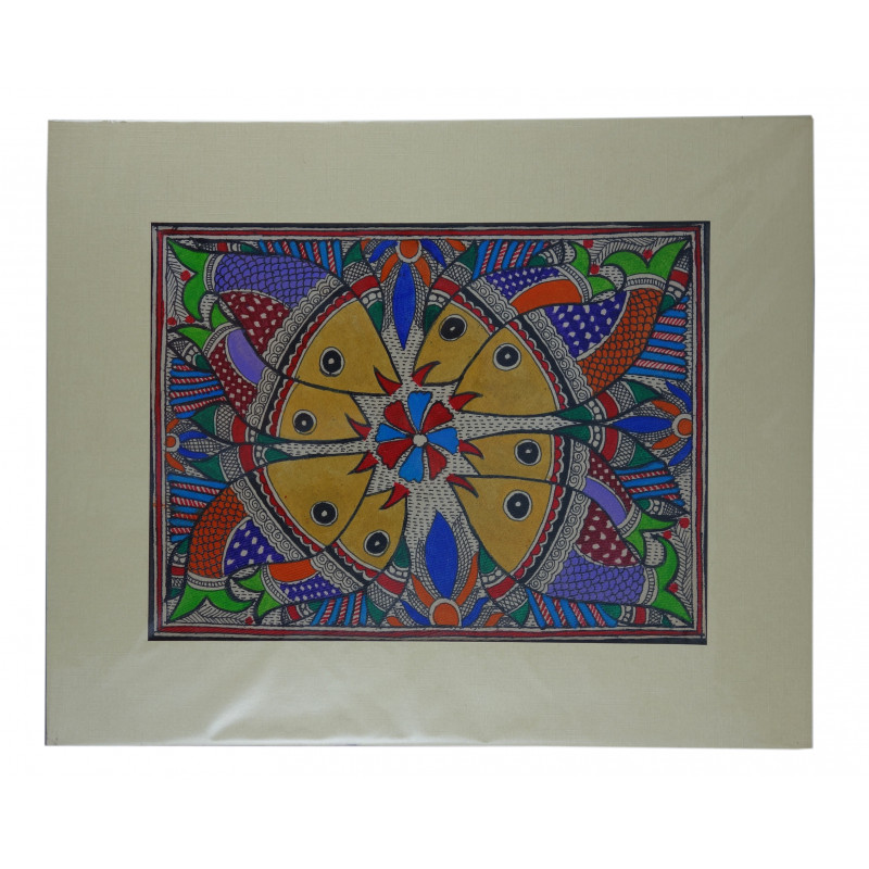 Madhubani painting  cardsize mounted