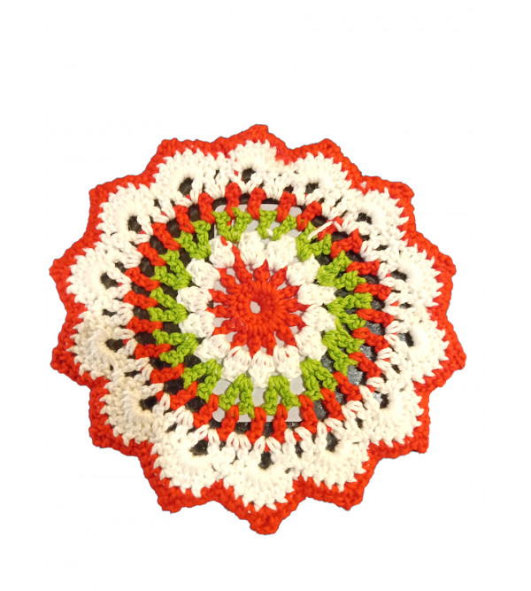 CROCHET 4 INCH MULTI COLOUR COSTER