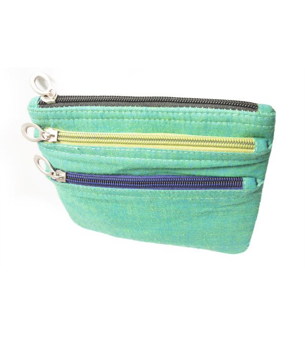 CCIC Plain Cotton Wallet with 3 Pockets Size 5x6 Inch