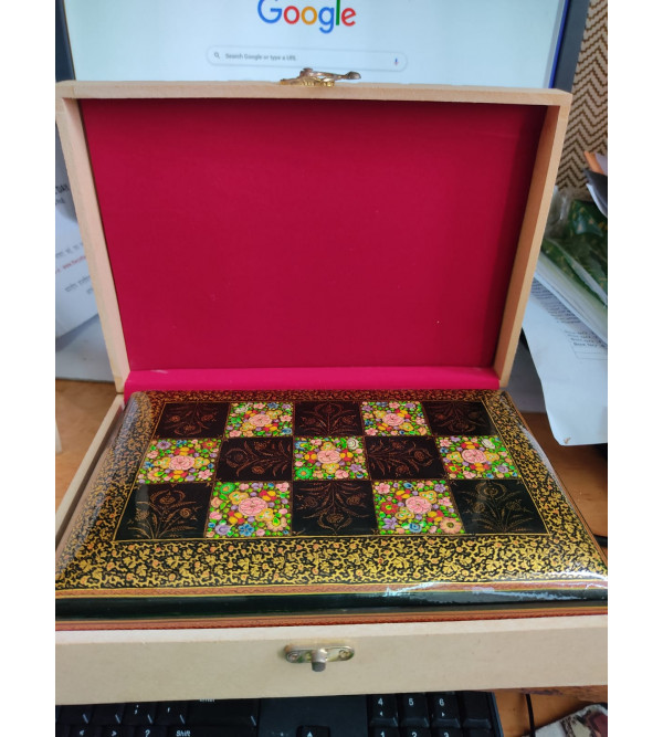Handcrafted Papier Mache Box with Real Gold Work