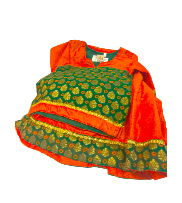 Brocade   Silk Lehenga Choli Set Size 1 to 2 yr