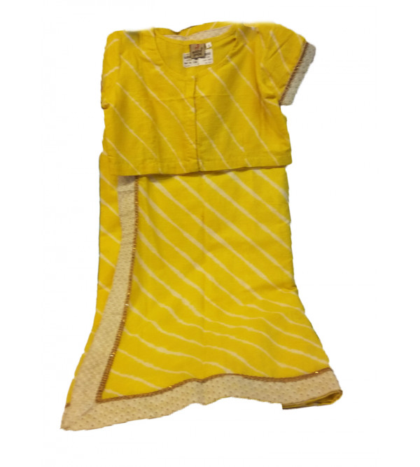 Cotton Stitched Saree With Blouse Size 6 to 8 Yr