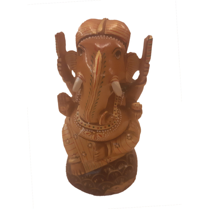 GANESH OPEN PAINTED KADAM WOOD