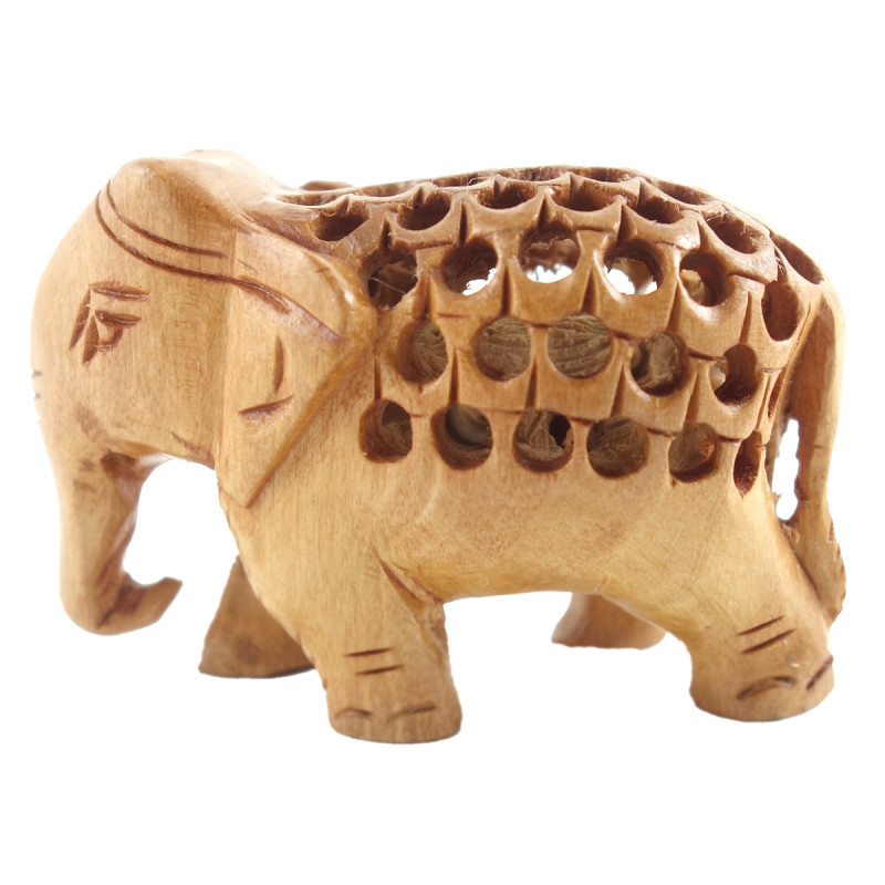 HANDICRAFT KADAM WOOD ELEPHANT UNDERCUT 2 INCH