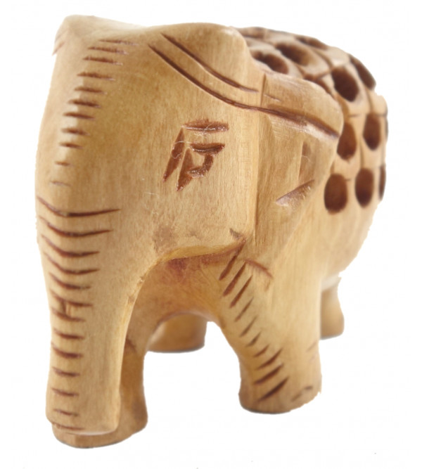 HANDICRAFT KADAM WOOD ELEPHANT UNDERCUT 2 INCH