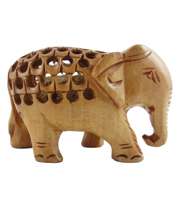 HANDICRAFT KADAM WOOD ELEPHANT UNDERCUT 2 INCH