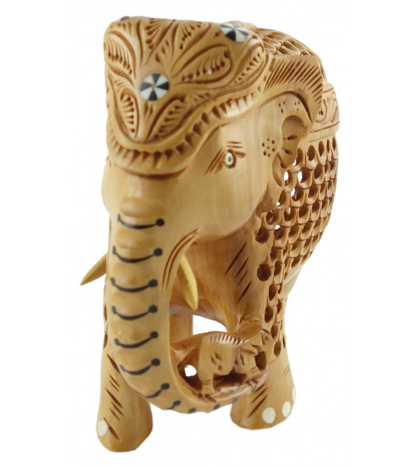 HANDICRAFT KADAM WOOD ELEPHANT UNDERCUT 3 INCH