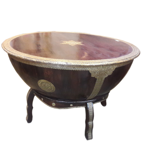 Nagara Table Handcrafted In Mango Wood Size 47X47X30 Inches