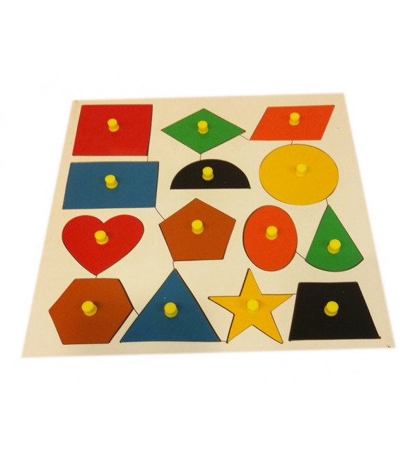 Education Toy Wooden Shape With Knob