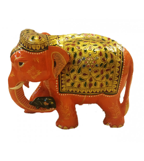 Kadamba wood Handcrafted Painted Elephant