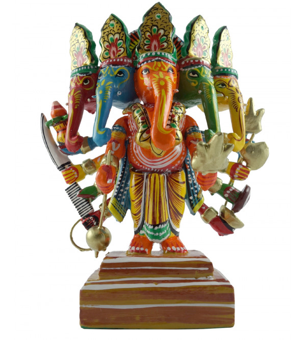 HANDICRAFT WOODEN GANESH 7 INCH