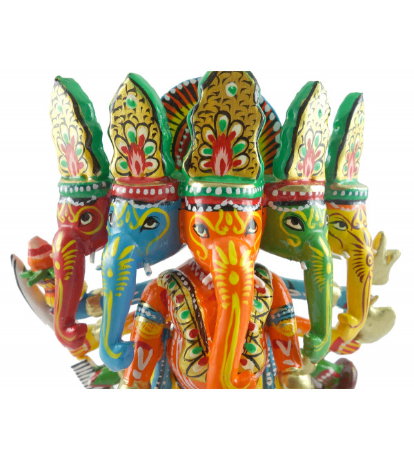 HANDICRAFT WOODEN GANESH 7 INCH