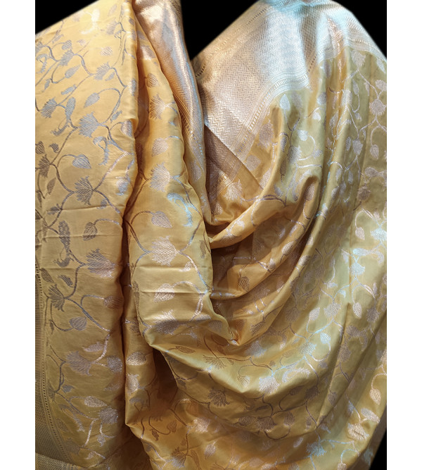 Katan Silk Handwoven Dupatta from Banaras 