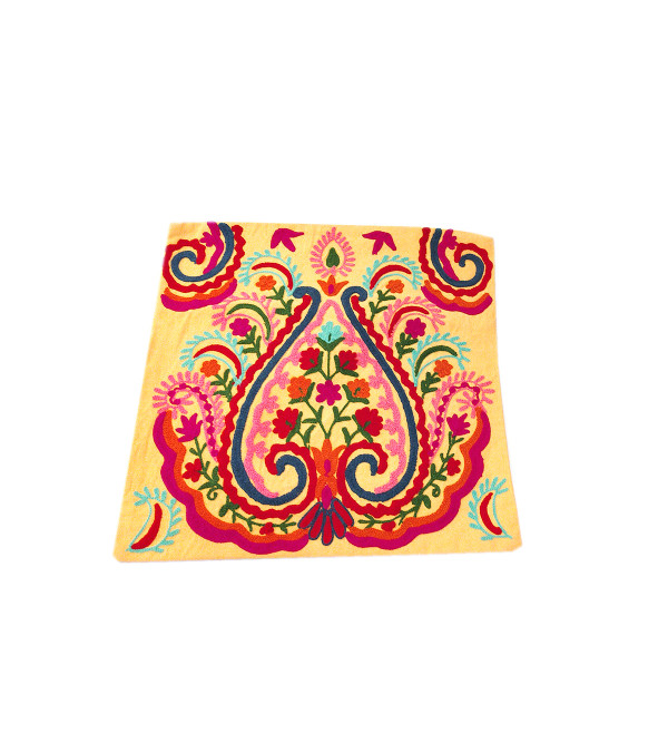 16X16 GUJRATI EMBROIDERY  ASSORTED COTTON CUSSION COVER