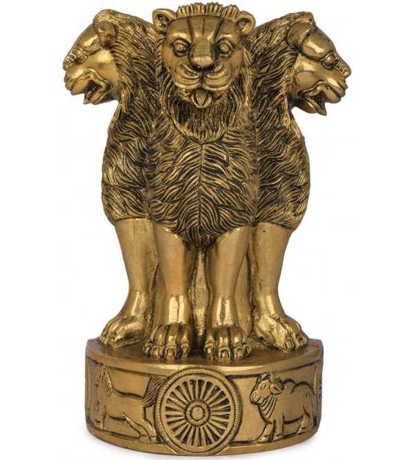 Brass Ashok Stambh (Lion Capital of Ashoka) – 6 Inch