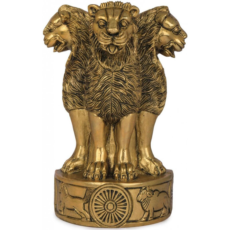 Brass Ashok Stambh (Lion Capital of Ashoka) – 6 Inch