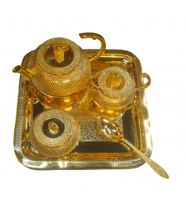 Tea Set 5 PCS With Gold Plated