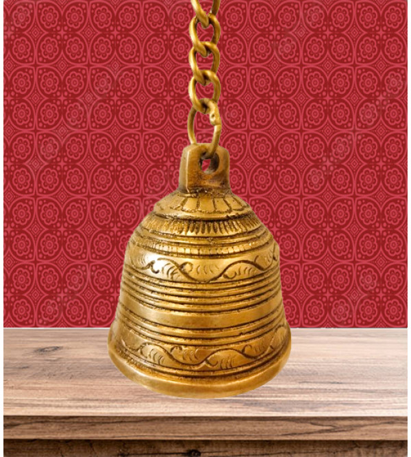 Cottage Brass Bell Hanging Small