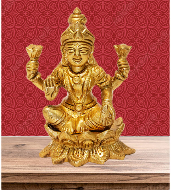 Cottage  Brass Kamal Base Laxmi Ganesh Sf