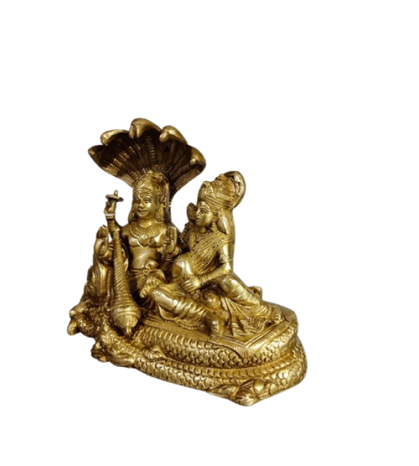 VISHNU LAXMI SITTING 7 INCH Brass Home Decor