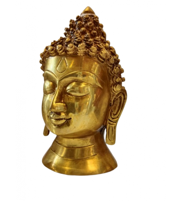 BUDDHA HEAD 8 INCH Brass Home Decor