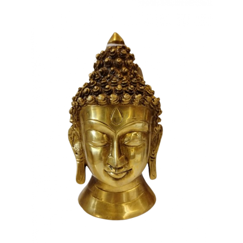 BUDDHA HEAD 8 INCH Brass Home Decor