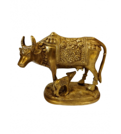 COW AND CALF 4.5 INCH Brass Home Decor