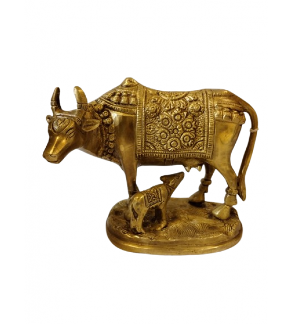 COW AND CALF 4.5 INCH Brass Home Decor