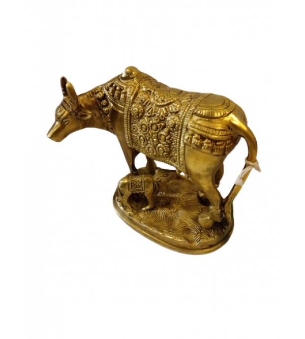 COW AND CALF 4.5 INCH Brass Home Decor