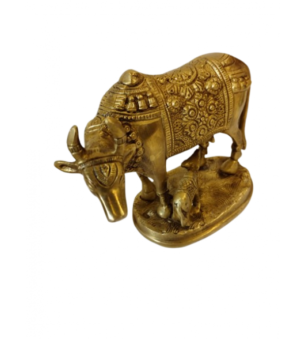 COW AND CALF 4.5 INCH Brass Home Decor