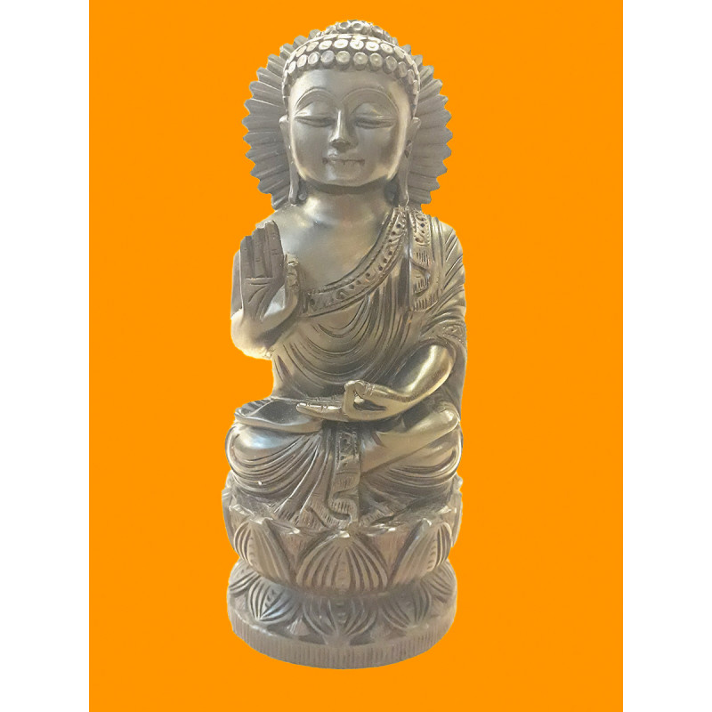 Red Sandalwood Handcrafted Sitting Lord Buddha Figure