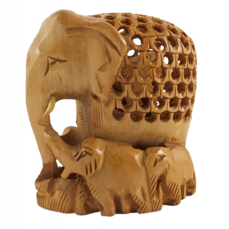 KADAM WOOD ELEPHANT UNDERCUT 3 INCH