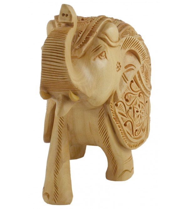 KADAM WOOD ELEPHANT CARVED 3 INCH 