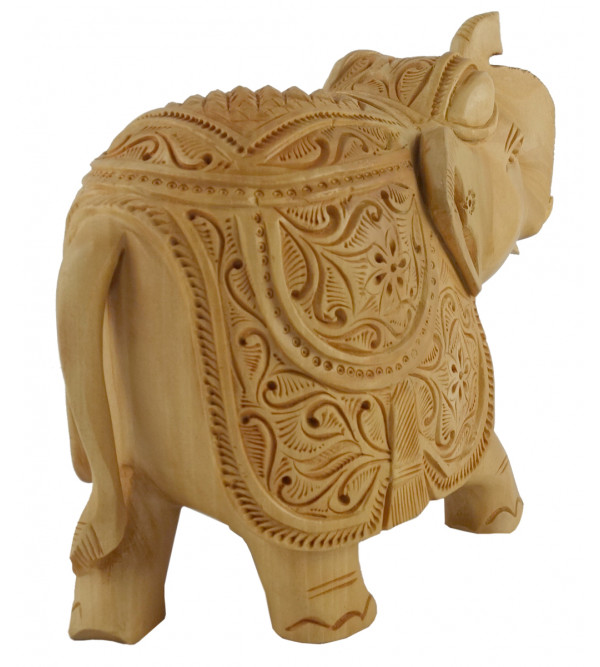 KADAM WOOD ELEPHANT CARVED 3 INCH 