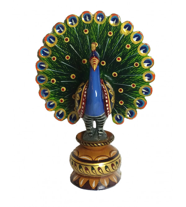 Kadamba Wood Handcrafted and Hand Painted Peacock