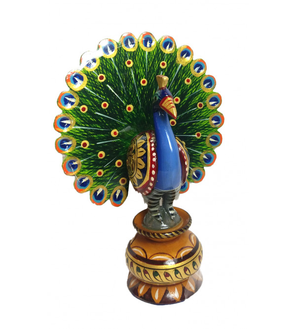 Kadamba Wood Handcrafted and Hand Painted Peacock