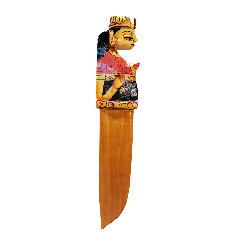 Kadamba wood Handcrafted and Hand painted Paper Cutter/ Paper Knife