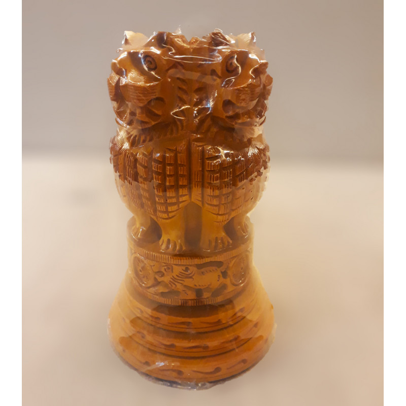 WOODEN ASHOKA PILLAR 6 INCH