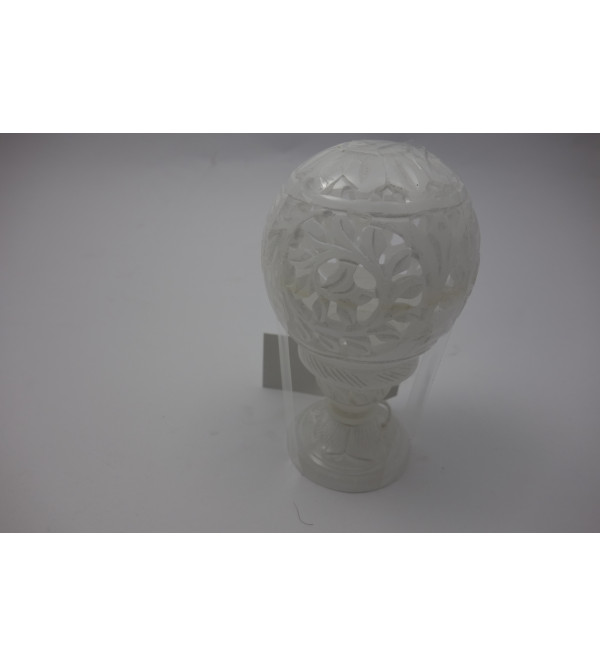 Alabaster stone Ball with jali work on stand