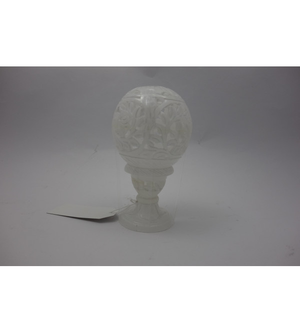 Alabaster stone Ball with jali work on stand