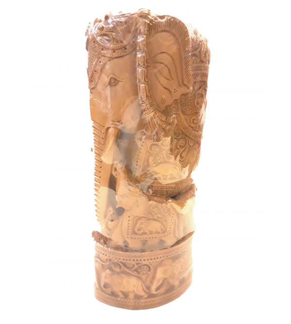 Sandalwood Carved Handcrafted Elephant with baby Elephant 