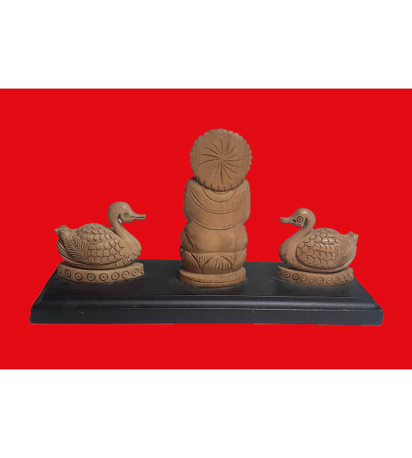 Wooden Gift Set of Lord Buddha surrounded by Swans