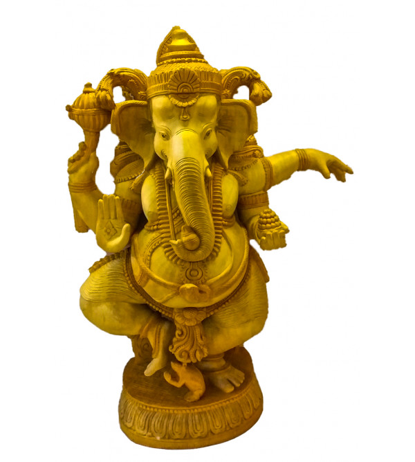 Kadamba Wood Handcrafted Carved Lord Ganesha Figure