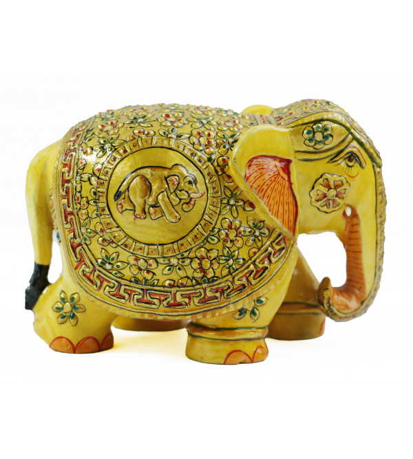 Kadam Wood Jewellery Elephant 3 Inch 