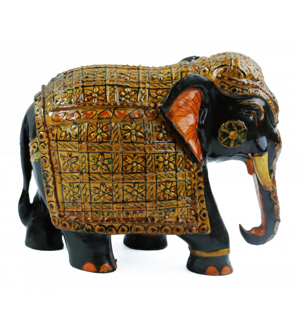 Kadam Wood Jewellery Elephant 4 Inch 