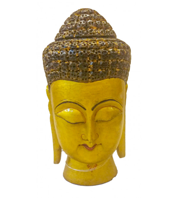 Kadamba wood Handcrafted and Hand painted Lord Buddha Head