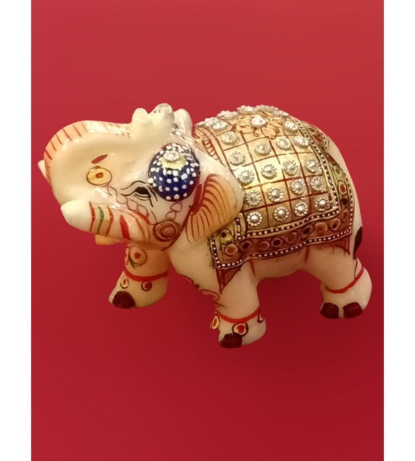 Elephant Handcrafted With Pure Gold Leaf Work 